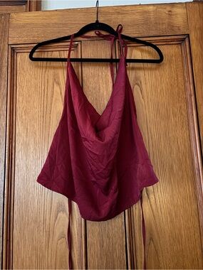Windsor Burgundy Cowl Halter Camisole